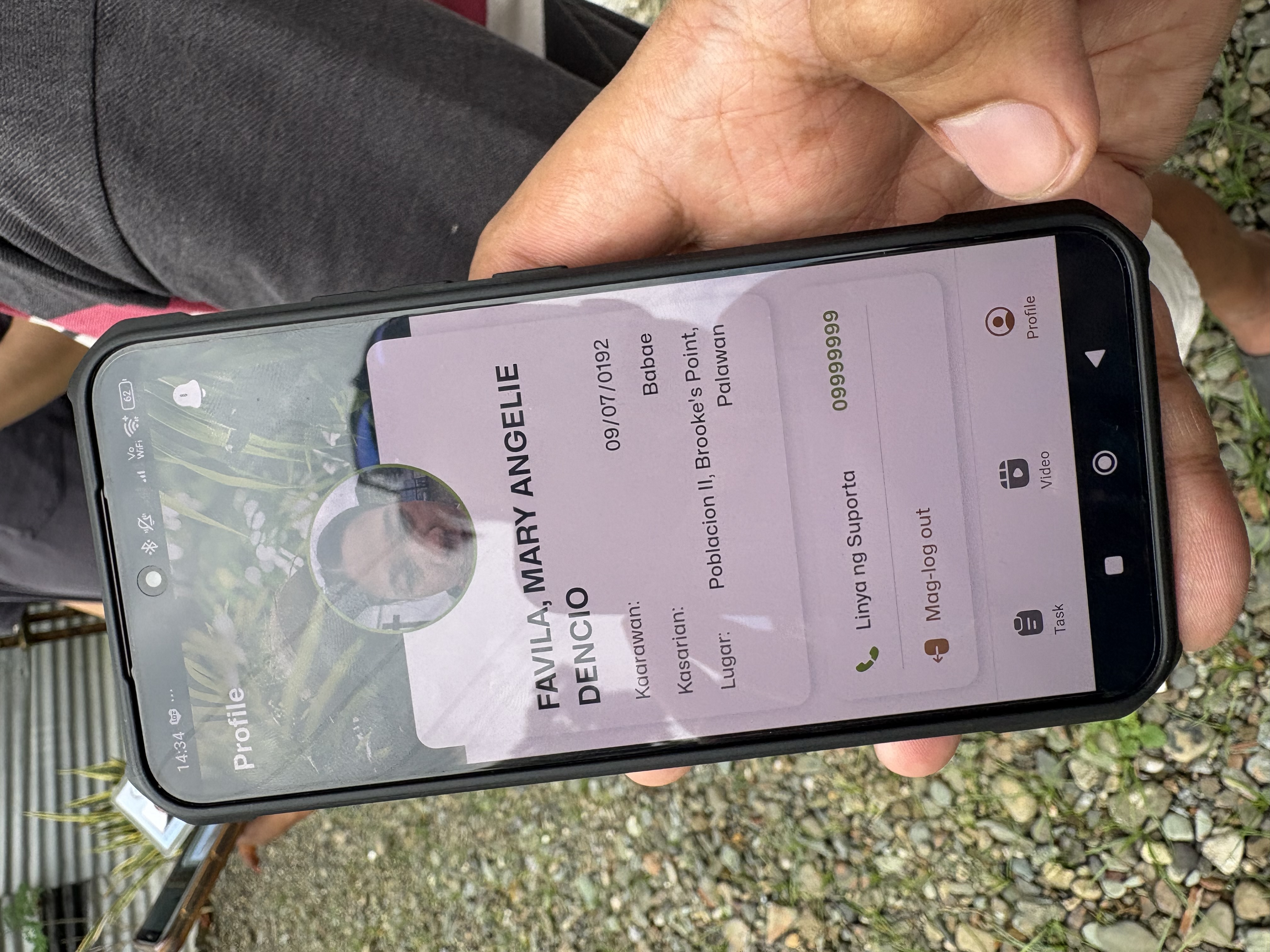 Farmer using digital ID on phone